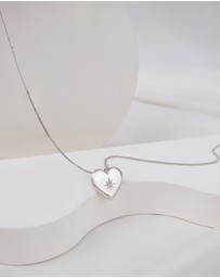 Wanderlust + Co - Heart Silver Locket Necklace