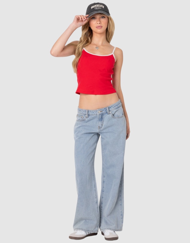 EDIKTED - Franky Ribbed Contrast Tank Top