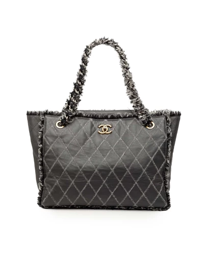 Pre-Loved by Azura Reborn - Pre-Loved CC Quilted Calfskin Tweedy Shopping Tote
