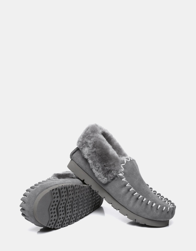 EVERAU - Australian Shepherd Ugg Popo Moccasins Cow Suede Upper Moccasins