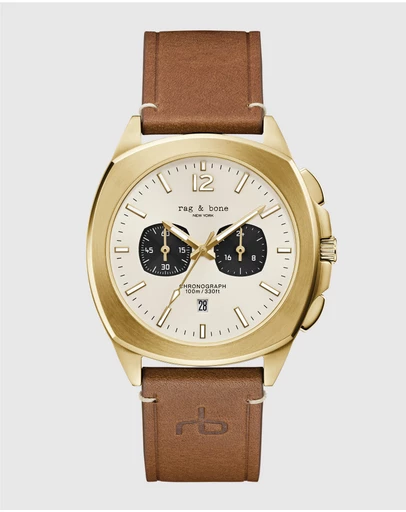 rag & bone - Bleeker Chronograph Mens Leather Strap Watch