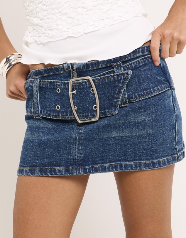 Neon Hart - Belted Super Mini Skirt
