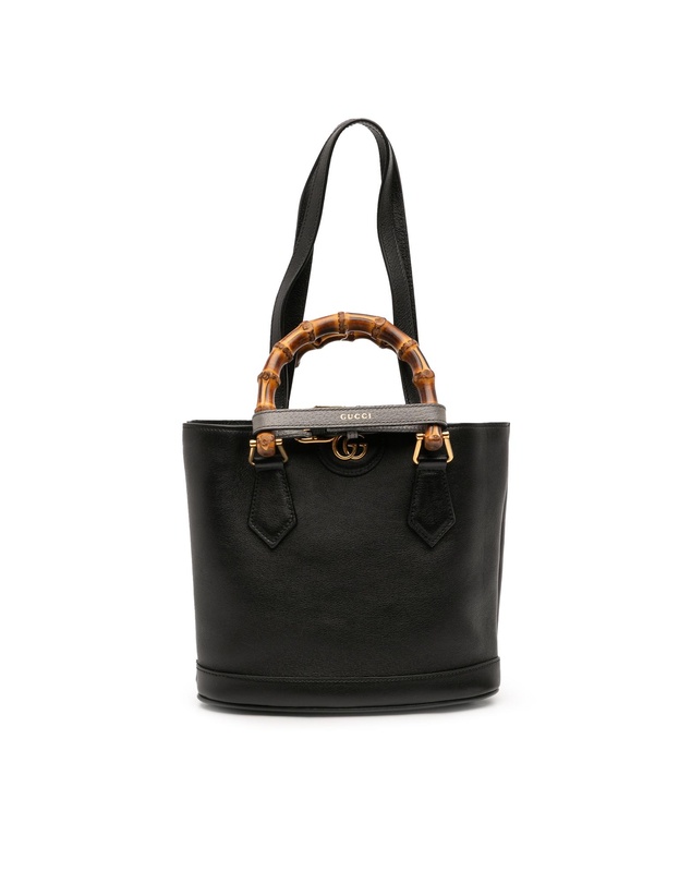 Pre-Loved by Azura Reborn - Pre-Loved Small Calfskin Bamboo Diana Convertible Bucket Bag