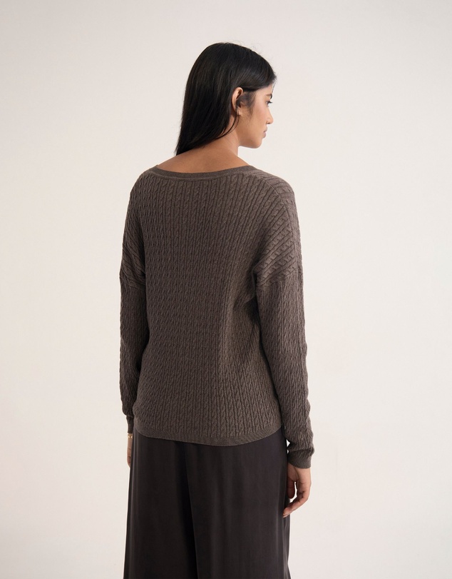 Oxford - Drew Cable V-Neck Knit