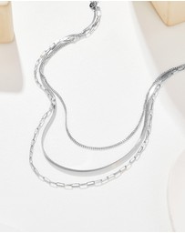 Mestige - Moonlit Three Strand Chain Necklace - Silver Plated