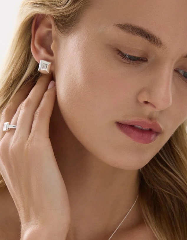 Najo - Halo Silver Cubic Zirconia Earring