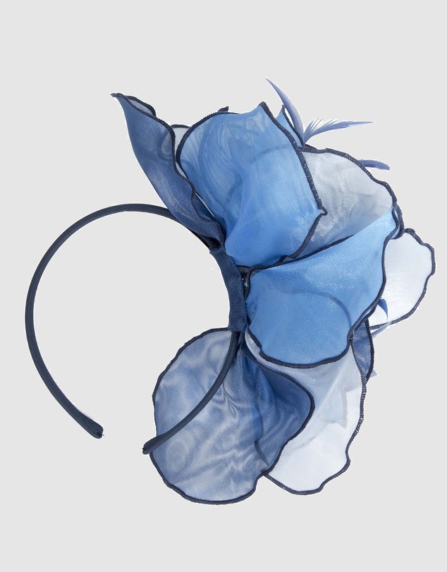 Max Alexander - Blue Organza Flower Fascinator
