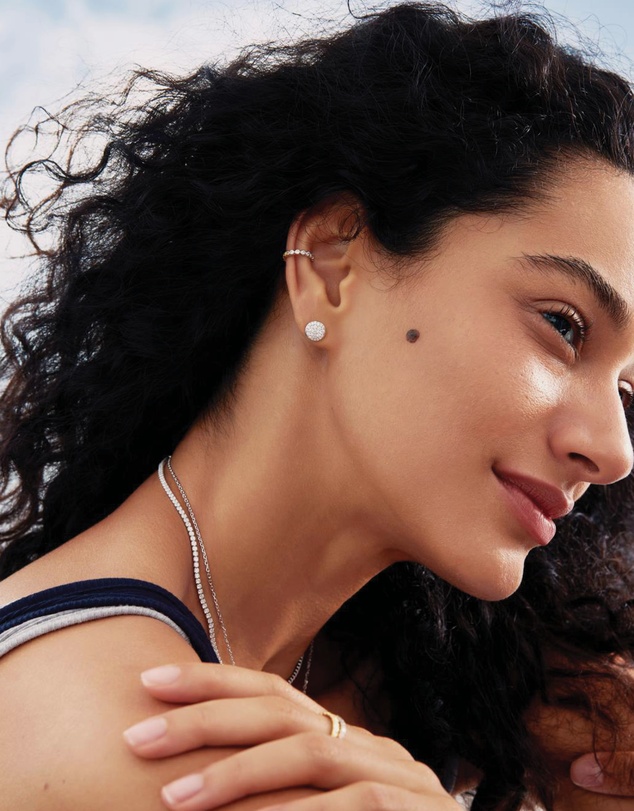 Ania Haie - Silver Pave Disc Stud Earrings