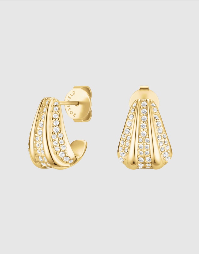 Rosefield - Pavé Striped Gold-Tone Stud Earrings