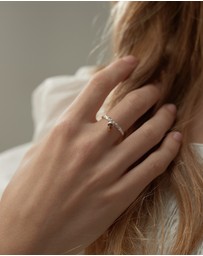 Karen Walker - Micro Acorn & Leaf Charm Ring