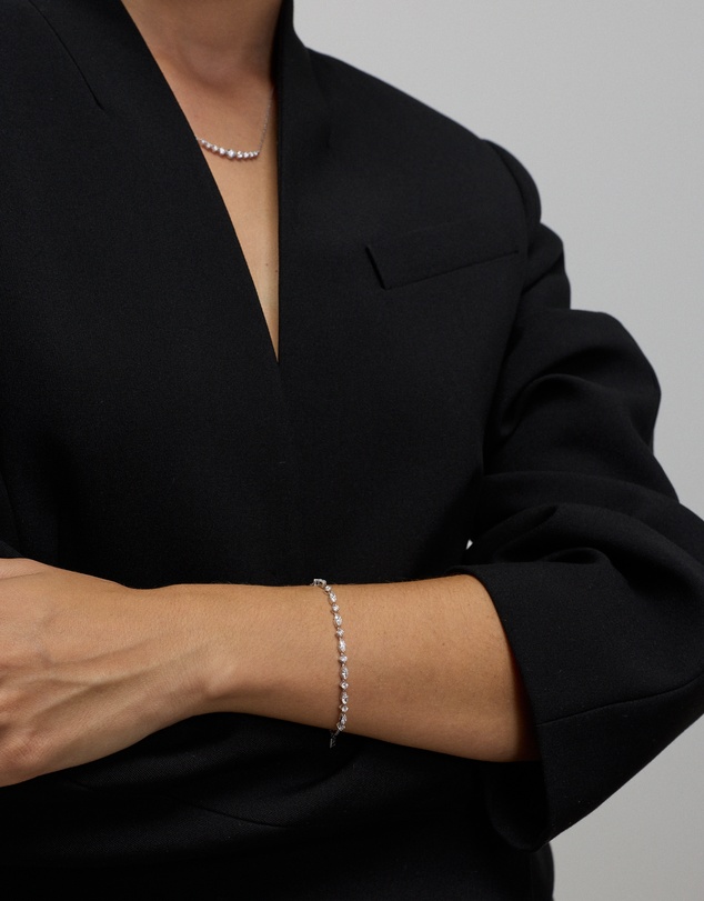 Michael Hill - 1.10TW Marquise & Round Brilliant Lab Tennis Bracelet Silver