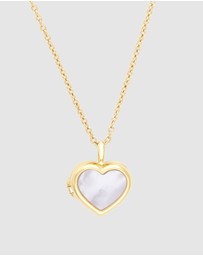 Wanderlust + Co - Heart Pearl Locket Necklace
