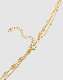 Elli Jewelry - Necklace Layer Half Moon Pendant Astro Trend in 925 Sterling Silver Gold Plated