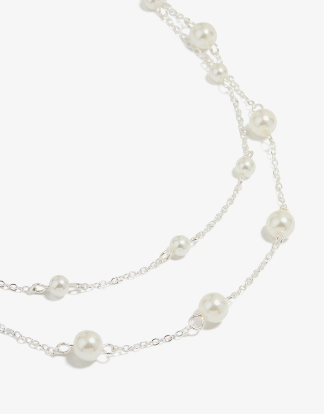 Lovisa - Silver Plated Pearl Layered Necklace