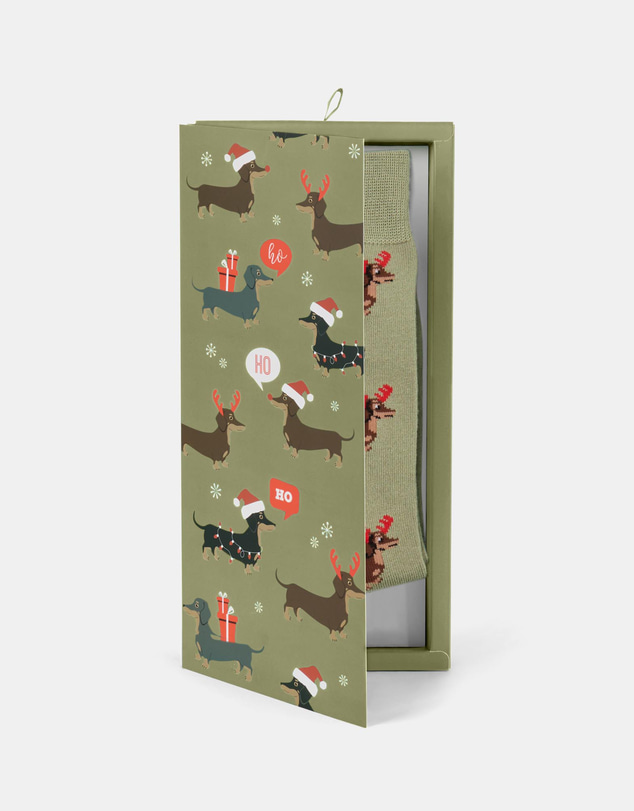 Bamboozld - Ho Ho Ho Dash Sage Socks Card
