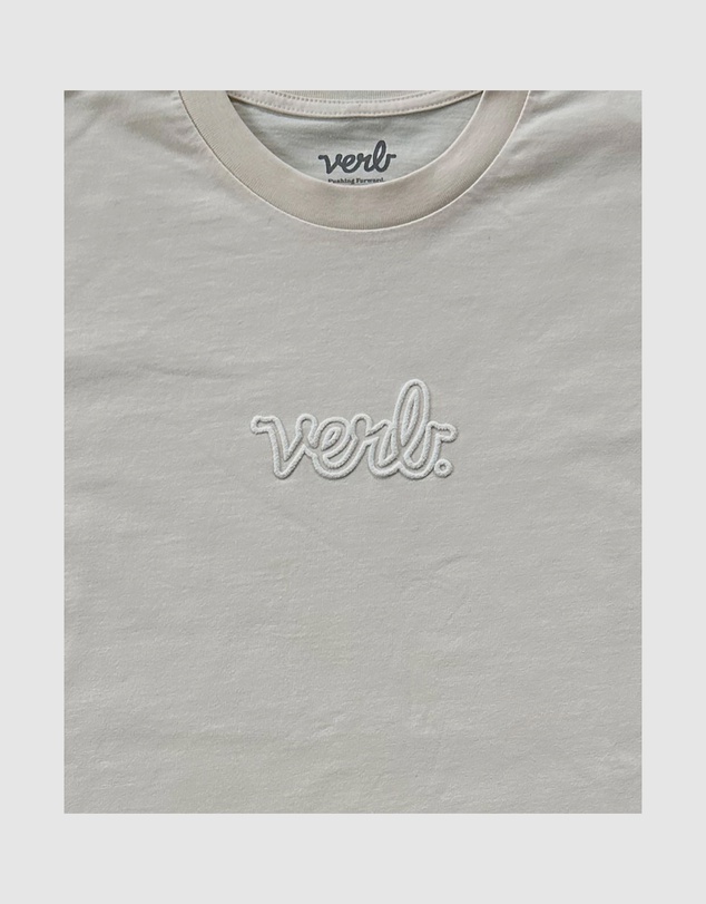 Verb - Verb Puffed Men Classic Logo 100% Cotton Skateboards Tshirt Cream