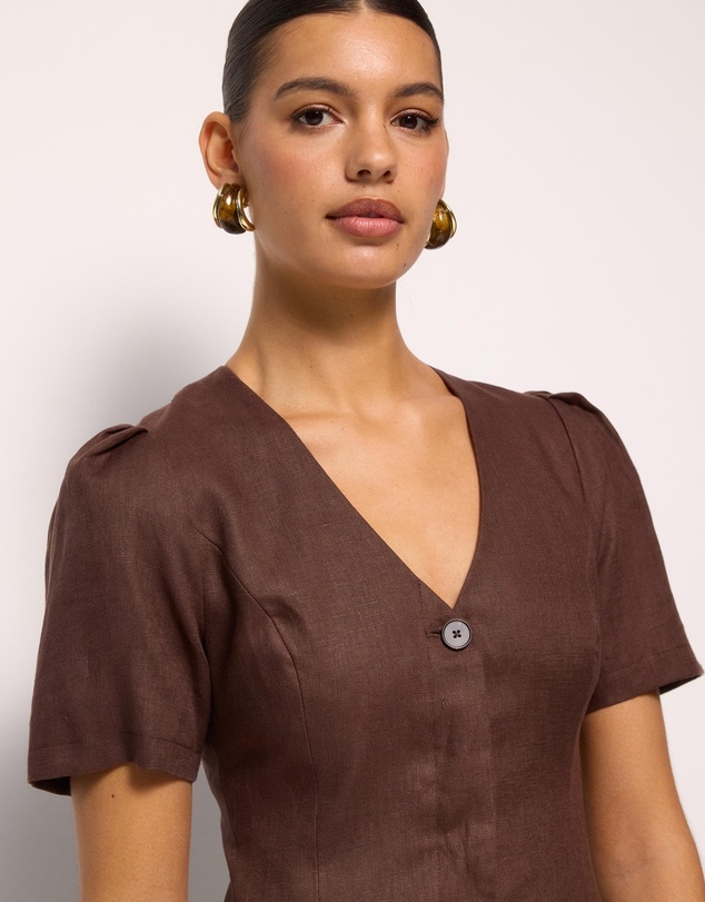 AERE - Luna Linen Tailored Mini Dress