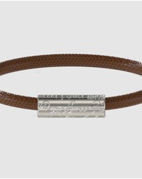 GUESS - Silver-Tone 6MM Brown Leather Bracelet