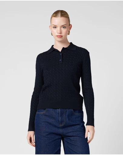 MVN - Arlo Polo Knit Top