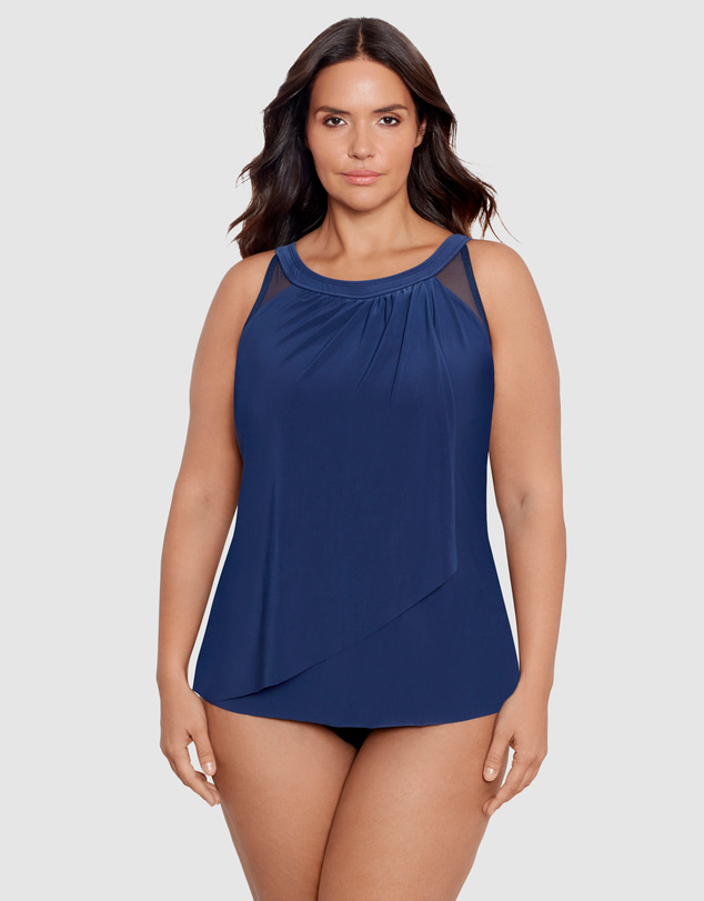 Miraclesuit Swimwear  - Illusionists Ursula High Neck Underwired Plus Size Tankini Top