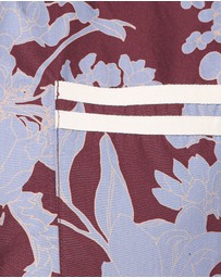 Petal & Pup - Aine Cropped Short Sleeve Shirt - Burgundy Floral