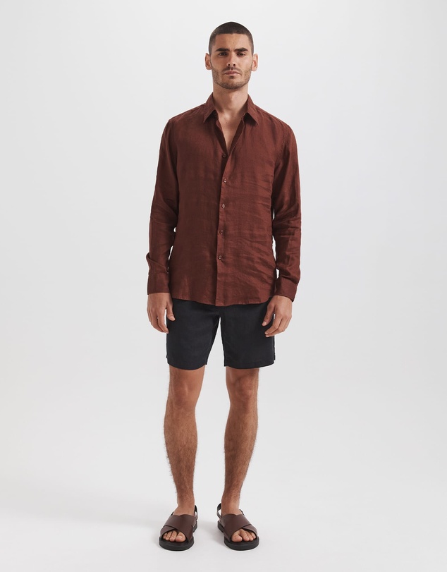 SABA - Anderson Long Sleeve Classic Linen Shirt