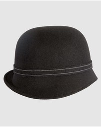 Max Alexander - Winter Felt Black Cloche Hat