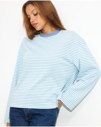 Dazie - Nostalgia Stripe Oversized LS Tee