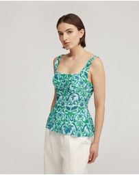 Oxford - Jacqueline Printed Peplum Top