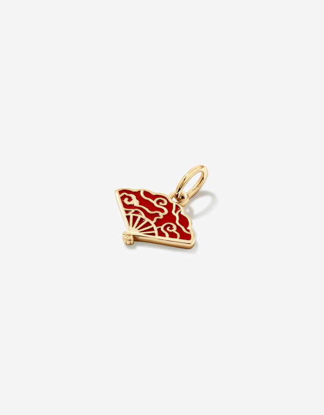 Michael Hill - Red Enamel Fan Pendant in 18kt Vermeil