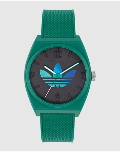 adidas Originals - Project Two Analogue 38mm Black Dial and Green Resin Strap