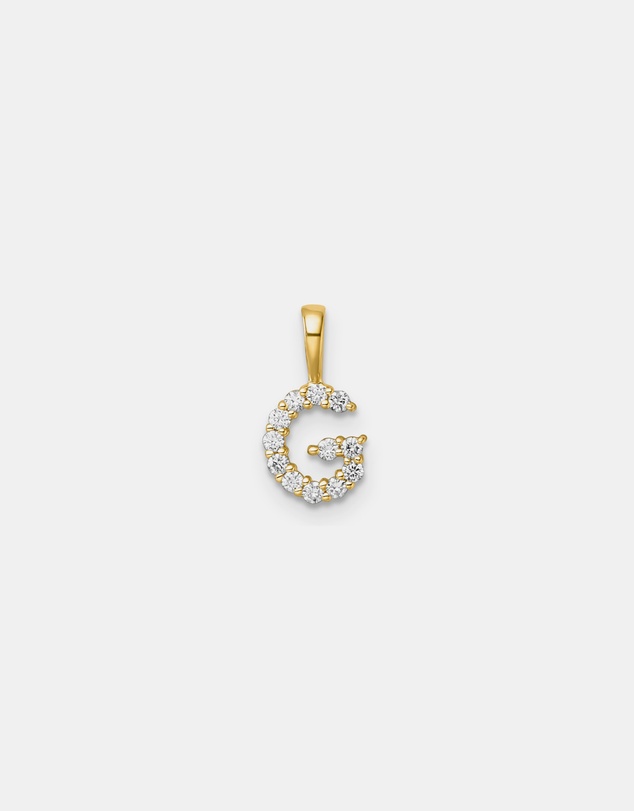 Zoe Olivia - 9K Gold Lab Grown Diamond Initial G Pendant