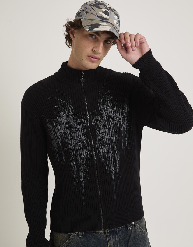 Insight - Funnel Neck Zip Through Knit Jumper