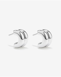 Michael Hill - Double Half Hoop Stud Earrings in Sterling Silver