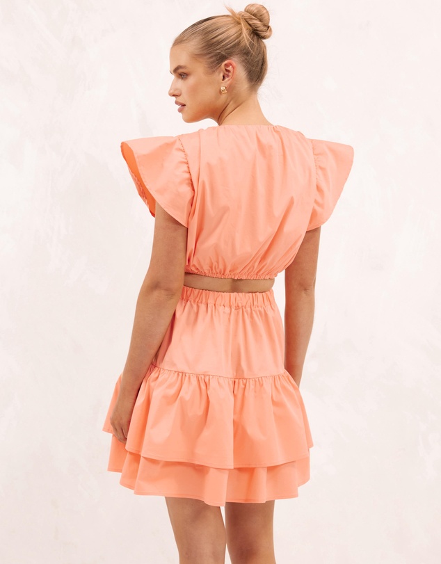 AERE - Organic Cotton Ruffle Sleeve Mini Dress