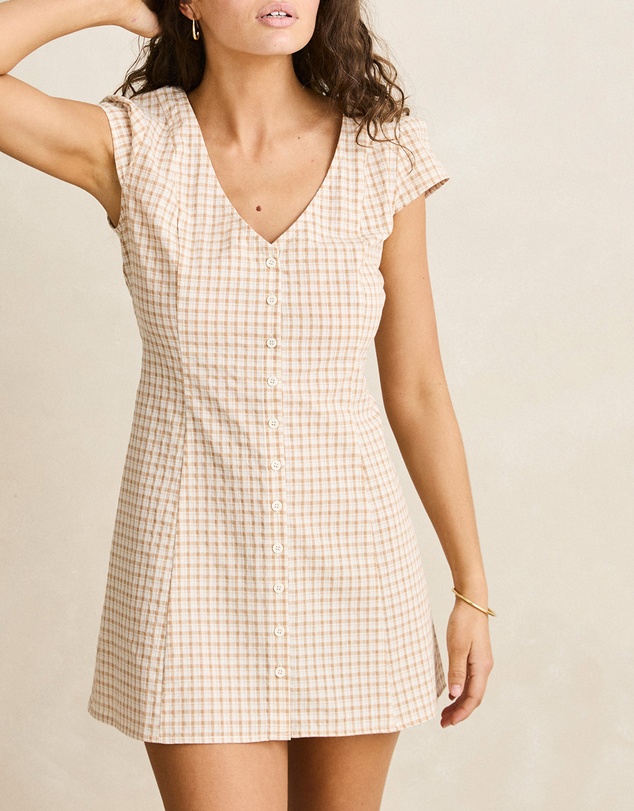 Rhythm - London Check Cap Sleeve Mini Dress