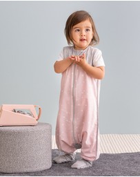 Love to Dream - Sleep Suit 0.2 TOG Stretch Organic Cotton Stellar in Dusty Pink