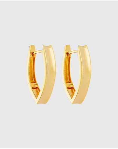 Najo - Swan Yellow Gold Huggie Earrings