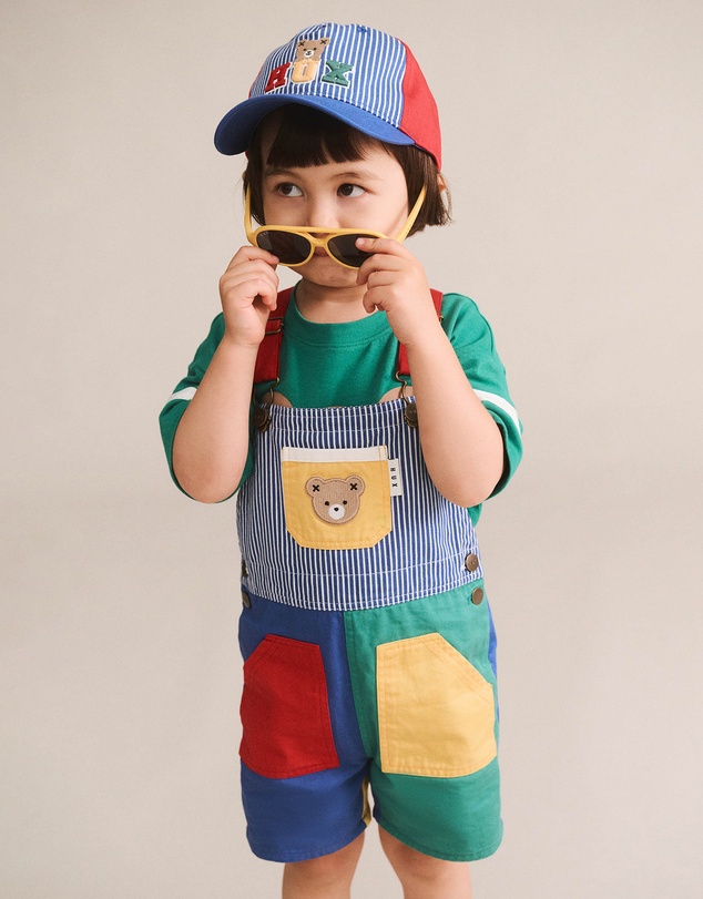 Huxbaby - Colour Block Pocket Shortall - Babies-Kids
