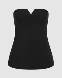 St. Agni - Wool Pinstripe Strapless Bodice