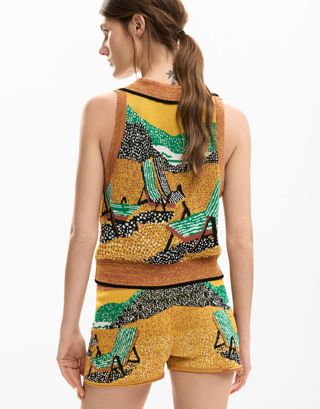 Desigual - Sleeveless jacquard T-shirt