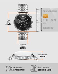 Emporio Armani - Silver Tone Chronograph Watch