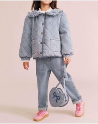 Huxbaby - Vintage Bow Paperbag Denim Pants - Babies-Teens