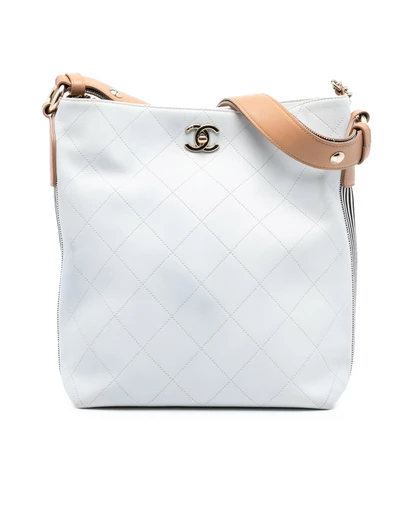 Pre-Loved by Azura Reborn - Pre-Loved Large Stitched Calfskin Button Up Hobo