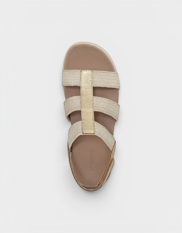 Vionic - Sabrina Flatform Sandal - Gold Leather