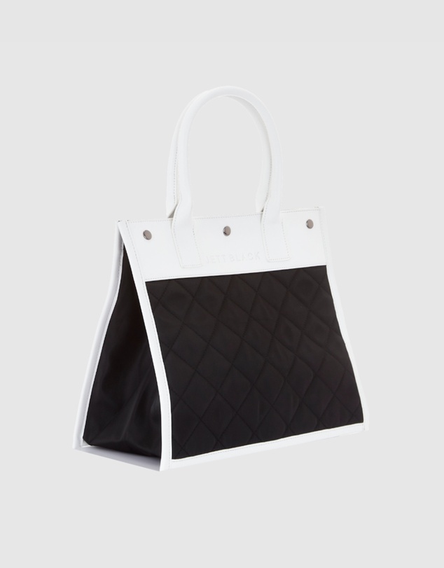 JETT BLACK - Soho Monochrome Quilted Tote Bag