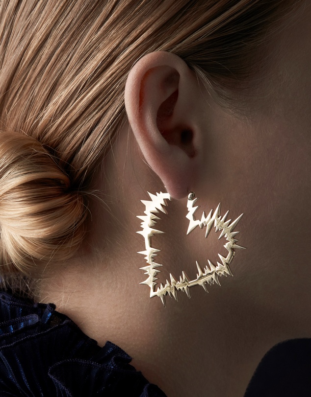 Karen Walker - Electric Heart Hoop Earrings