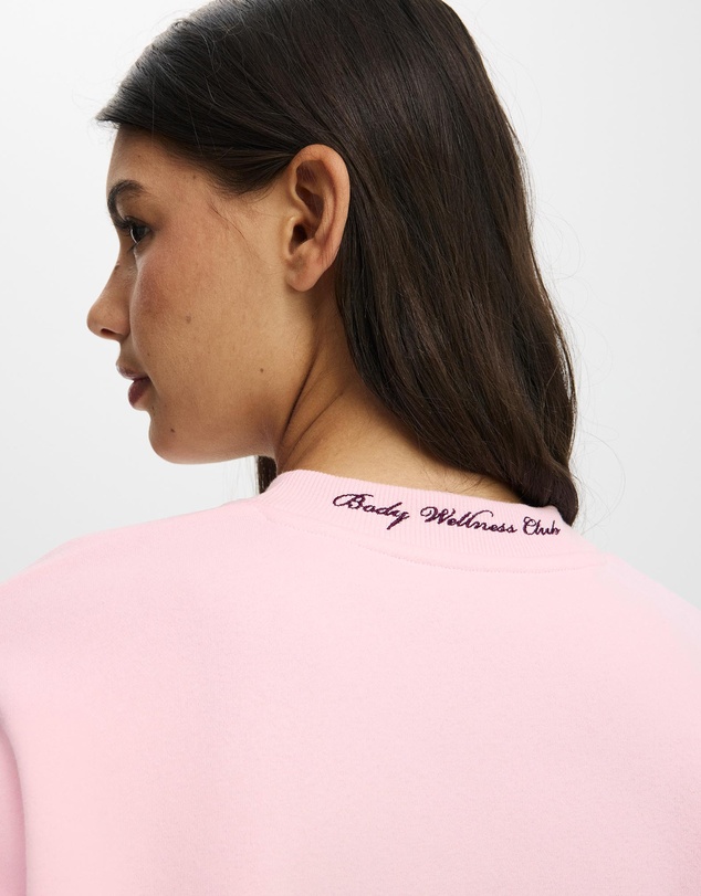 Cotton On Body Active - Plush Graphic Crew Sweatshirt