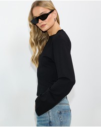 Dazie - Agnes Cinched Long Sleeve Top