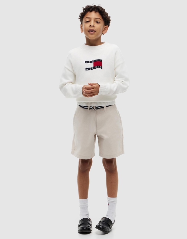 Tommy Hilfiger - Essential Signature Belt Loose Chino Shorts - Kids